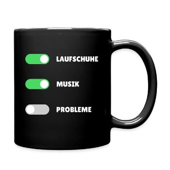 LAUFEN LÄUFERIN LÄUFER JOGGEN JOGGERIN JOGGER - Tasse einfarbig - Schwarz - Rechts