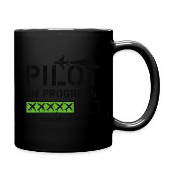 Future Airplane Pilot Son Grandson Aviation Flying - Tasse einfarbig - Schwarz - Rechts