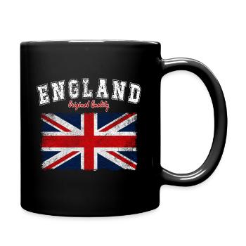 England Flagge Vintage Union Jack - Tasse einfarbig - Schwarz - Rechts
