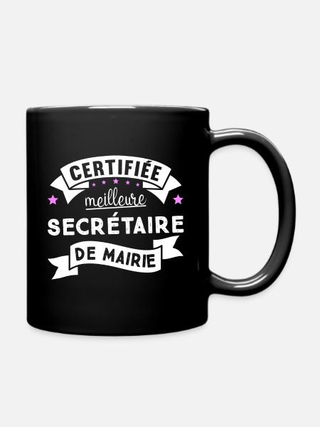 Secrétaire de mairie cadeau pour secrétaire - Mug uni - noir