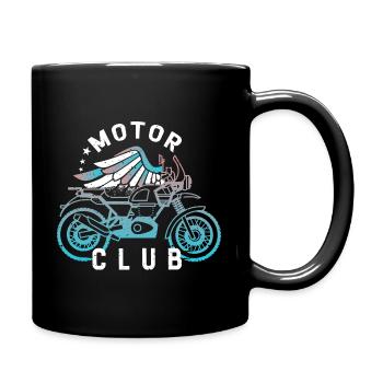 Biker Motorrad Bike Motorradfahrer Bikerin Chopper - Tasse einfarbig - Schwarz - Rechts