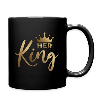 Her King - Pair of Shirts - Full Colour Mug - black - Right