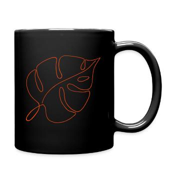 outlined Monstera deliciosa - Full Colour Mug - black - Right
