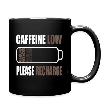 Faible teneur en caféine Veuillez charger - Batterie à café - Mug uni - noir - Droite