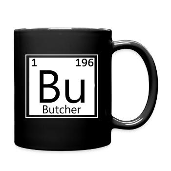 Metzger Periodensystem Fleisch Fleischer - Tasse einfarbig - Schwarz - Rechts