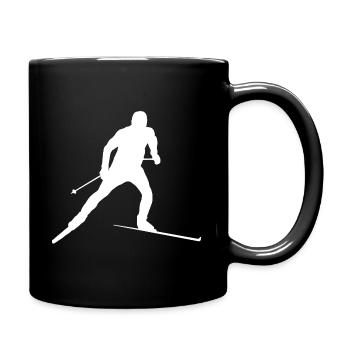 Ski Biathlet Langläufer Biathlon Langlauf - Tasse einfarbig - Schwarz - Rechts