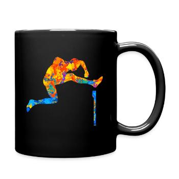 Hürdenlauf Hürden Hürdenläufer Leichtathlet - Tasse einfarbig - Schwarz - Rechts