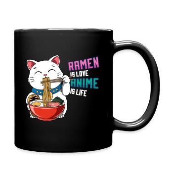 Anime und Ramen Maneki Neko - Otaku-Nudelsuppe - Tasse einfarbig - Schwarz - Rechts