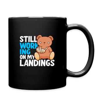 Je travaille toujours sur mon atterrissage - Mug uni - noir - Droite