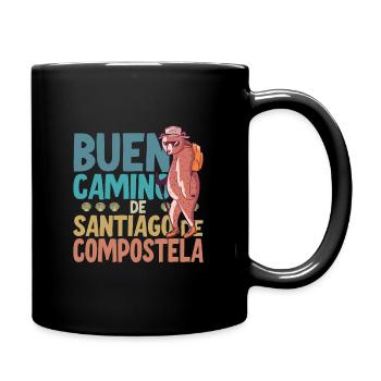 Buen Camino de Santiago de Compostela - Tasse einfarbig - Schwarz - Rechts