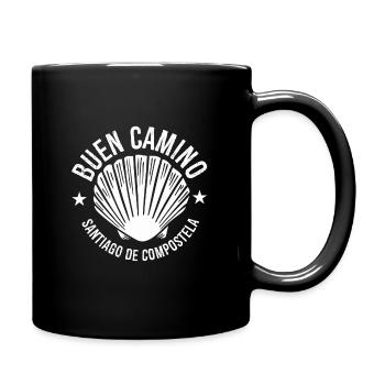 Buen Camino de Santiago de Compostela - Tasse einfarbig - Schwarz - Rechts