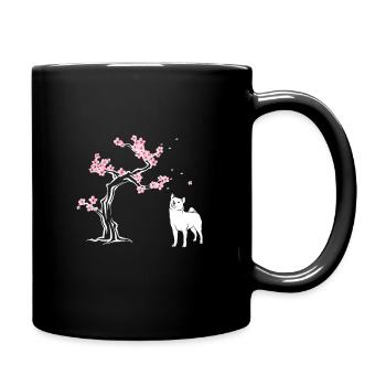 Shiba Inu Fleur de cerisier japonais Sakura - Mug uni - noir - Droite