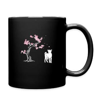 Shiba Inu Fleur de cerisier japonais Sakura - Mug uni - noir - Droite