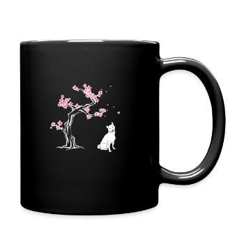 Shiba Inu Fleur de cerisier japonais Sakura - Mug uni - noir - Droite