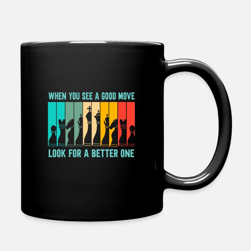 Chess Search for a better move - Full Colour Mug - black