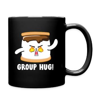 Group Hug Marshmallow Bonfire Camping - Full Colour Mug - black - Right