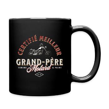 Grand-Père Motard, Certifié Le Meilleur - Mug uni - noir - Droite