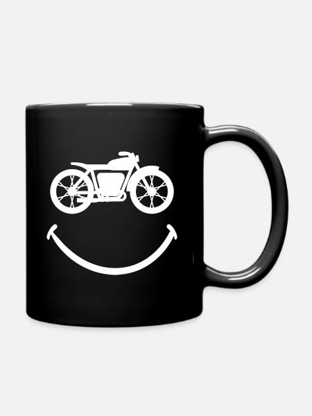 Motard Avec Le Sourire Pour Passionné De Motos - Mug uni - noir