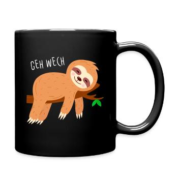 Faultier GEH WECH - Tasse einfarbig - Schwarz - Rechts