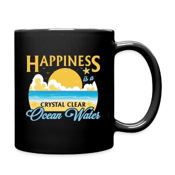 Happiness Is A Crystal Clear Sea Water - Beach - Full Colour Mug - black - Right