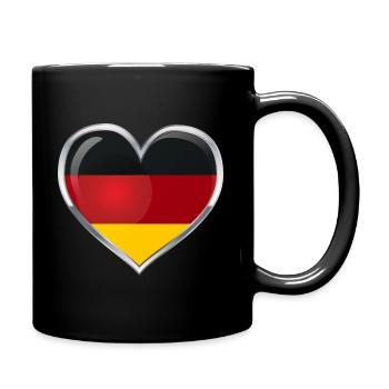 Fan Deutschland - Tasse einfarbig - Schwarz - Rechts