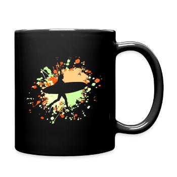 Surfer Enjoy The Beach Color Splash - Tasse einfarbig - Schwarz - Rechts