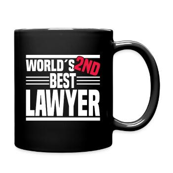 2ème meilleur avocat au monde - Mug uni - noir - Droite
