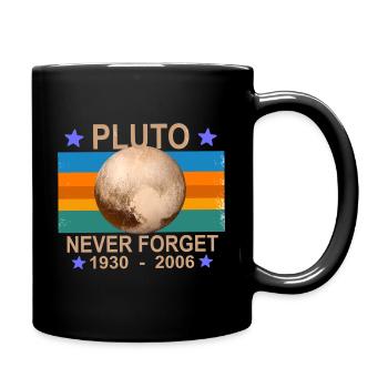 VINTAGE Never Forget PLUTO - Retro Astronomy Space - Full Colour Mug - black - Right