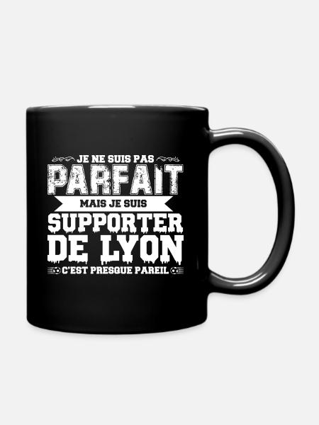 Je ne suis pas parfait mais je supporte Lyon - Mug uni - noir