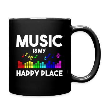 Music Is My Happy Place Music Musicians - Full Colour Mug - black - Right