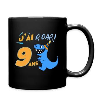 Anniversaire Garçon neuf ans Dinosaure J'ai 9 Ans - Mug uni - noir - Droite