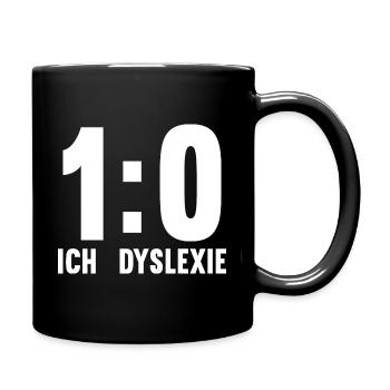 ICH - DYSLEXIE 1:0 Dyslexie Genesung Geschenk - Tasse einfarbig - Schwarz - Rechts