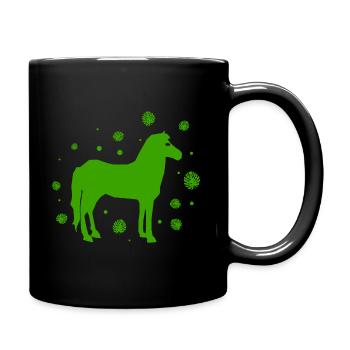 Pferd - Reiten - Reitsport - Hengst -Ross - Tasse einfarbig - Schwarz - Rechts
