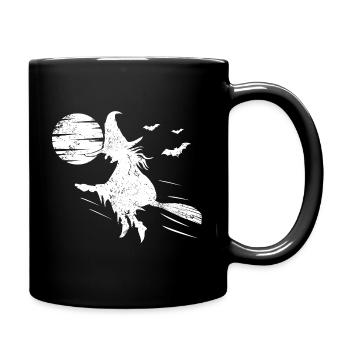 Balai de sorcière Halloween Pleine Lune - Mug uni - noir - Droite