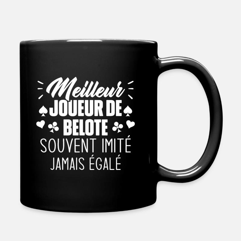 Jamais égalé meilleur joueur de belote - Mug uni - noir