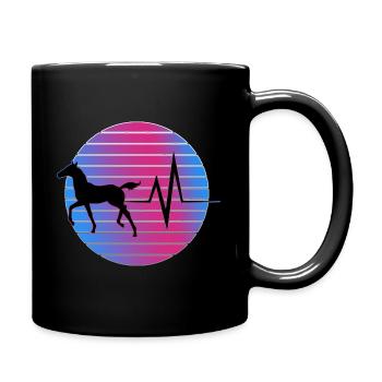 Pferd - EKG - Tasse einfarbig - Schwarz - Rechts