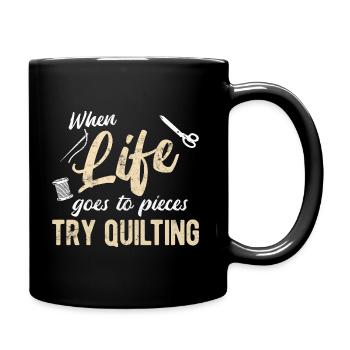 Quilten von Tagesdecken - Tasse einfarbig - Schwarz - Rechts