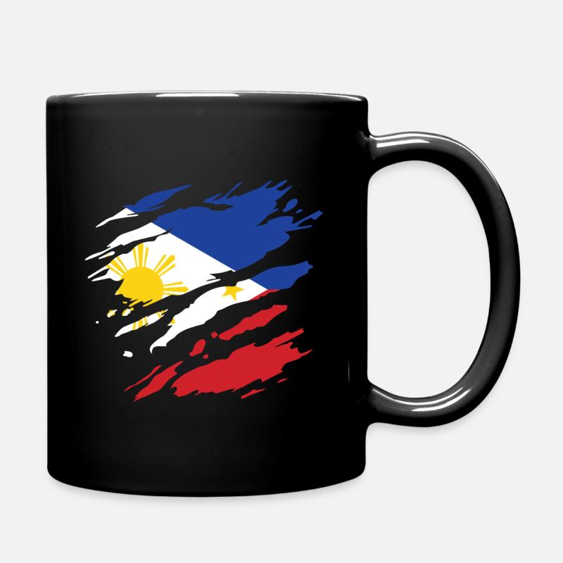 Philippines - drapeau national, rayures, fissures - Mug uni - noir