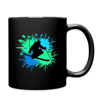 skifahren splash - Tasse einfarbig - Schwarz - Rechts