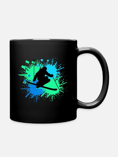 Skiing Splash - Full Colour Mug - black