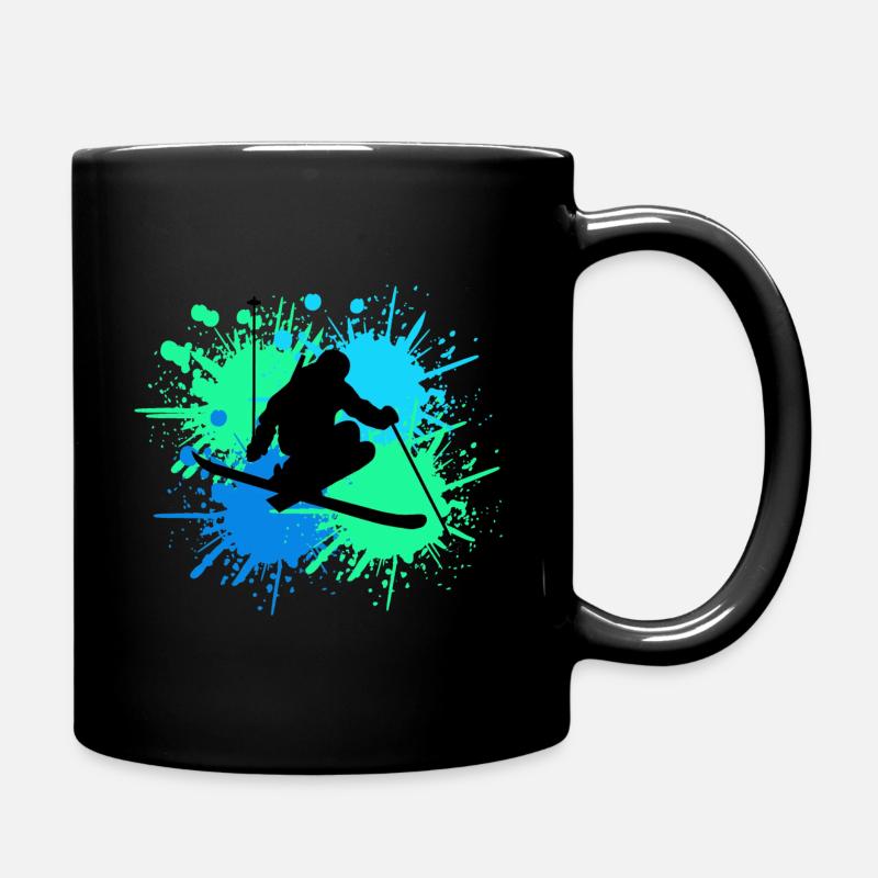 skifahren splash - Tasse einfarbig - Schwarz