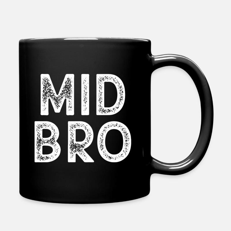 Mittlerer Bruder Geschenk cool Mid Bro Vintage - Tasse einfarbig - Schwarz