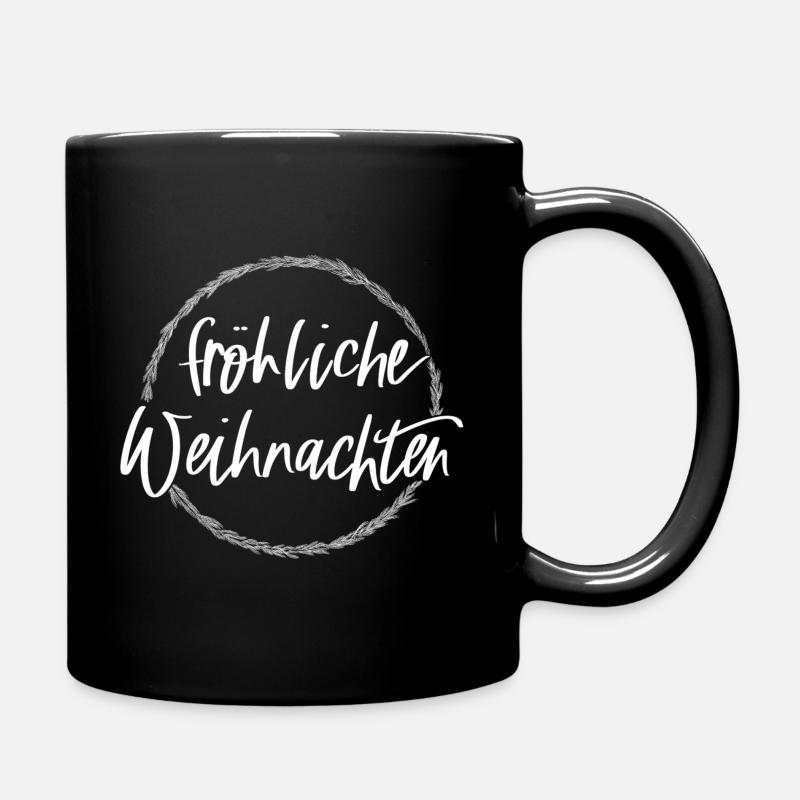 Fröhliche Weihnachten - Tasse einfarbig - Schwarz