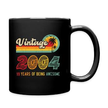 Jahrgang 2004, Geburtstagsgeschenk 19 Jahre - Tasse einfarbig - Schwarz - Rechts