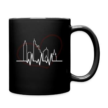 Frankfurt Skyline Heartbeat Fan I Love Frankfur - Full Colour Mug - black - Right