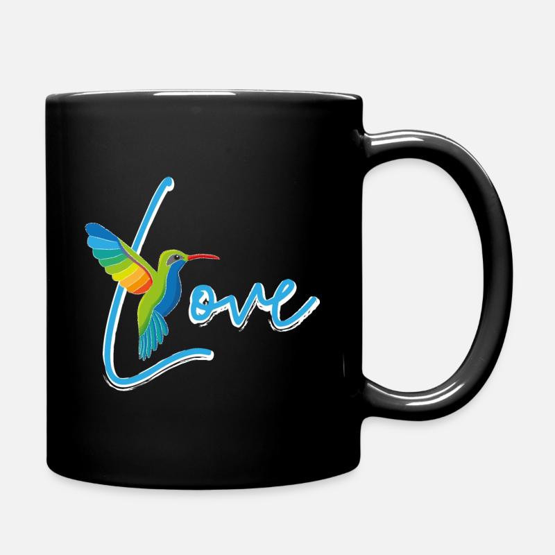 Kolibri Love weiß - Tasse einfarbig - Schwarz