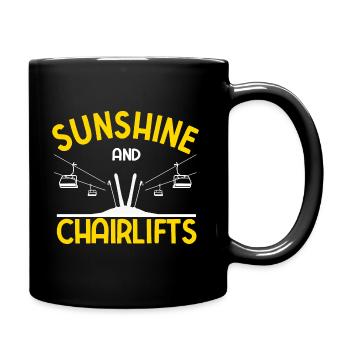 Skiurlaub Spruch Für Ski Skifahrer - Tasse einfarbig - Schwarz - Rechts