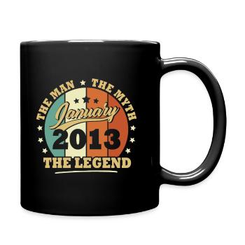 Janvier 2013, 10 Ans Anniversaire garçons et fille - Mug uni - noir - Droite