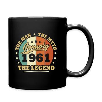 January 1961, 62 years old Birthday Man woman - Full Colour Mug - black - Right