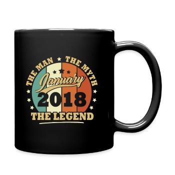 Janvier 2018, 5 Ans Anniversaire garçons et filles - Mug uni - noir - Droite